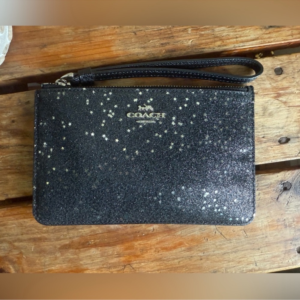 Coach Black Sparkle Star Wristlet - Picture 2 of 5